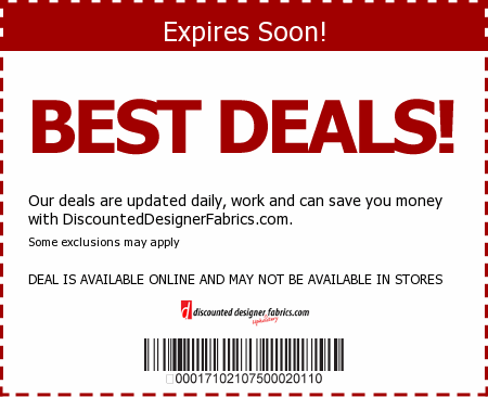 Discounted Designer Fabrics Promo Code
