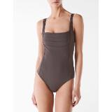 Calvin Klein Solid Pleated Swimsuit Coupons