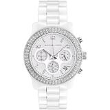 Michael Kors Women's Chronograph White Crystal White Ceramic Coupons